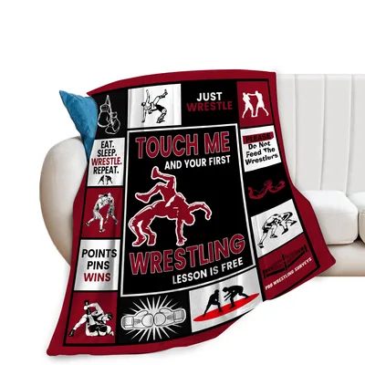 Touch Me Wrestling Lesson Blanket for Enthusiasts