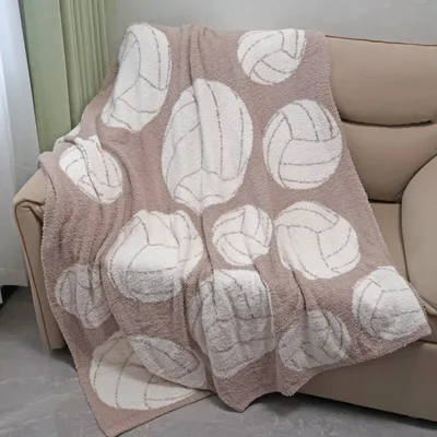 Volleyball Pattern Blanket: Soft Fleece Design for Court Lovers