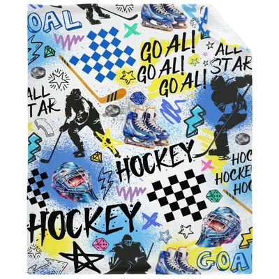 Hockey Graffiti Sports Blanket for Ice Rink Fans