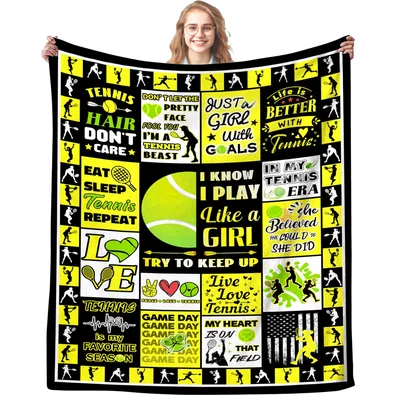 Tennis Players Collage Blanket for Girls Who Play Like a Girl
