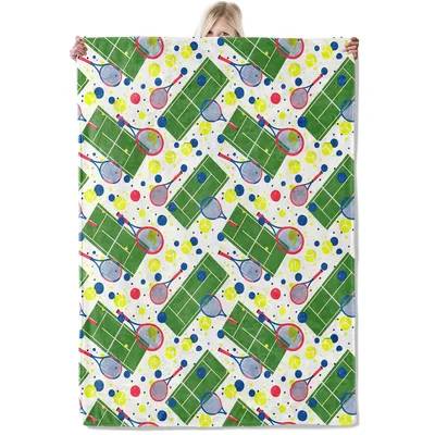 Tennis Racket Pattern Blanket: A Vibrant Court Design for Players