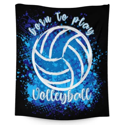 Volleyball Player Sports Blanket Born to Play Design