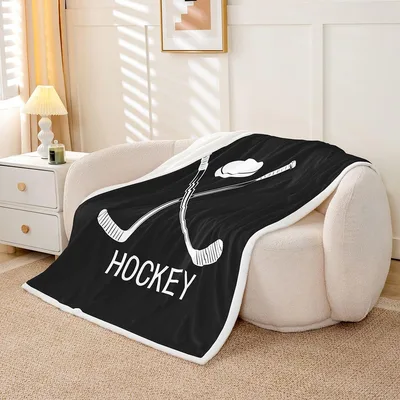 Crossed Hockey Sticks Blanket for Fans of the Ice Game