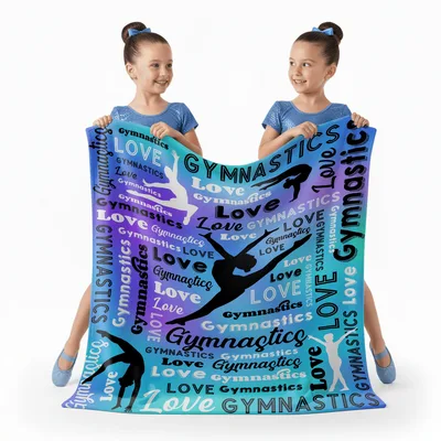 Gymnastics Word Collage Gymnast Blanket featuring Love typography