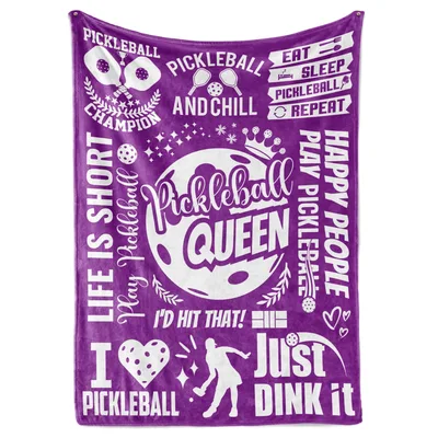 Pickleball Queen Pickleball Player Blanket for Court Side Comfort