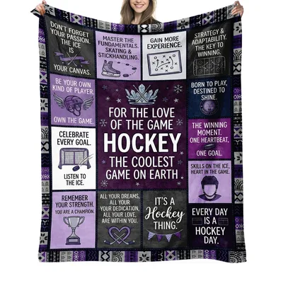 Hockey Inspirational Quotes Blanket: For the Love of the Game