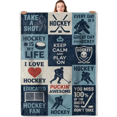 Hockey Player Quotes Blanket: Fun Ice Rink Slogans for Fans
