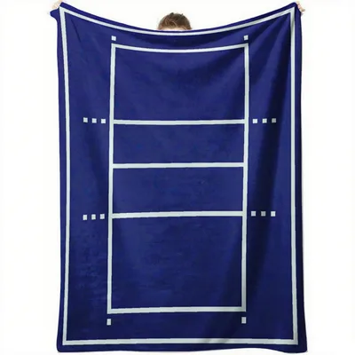 Volleyball Court Blanket: Navy Blue Court Design for Athletes