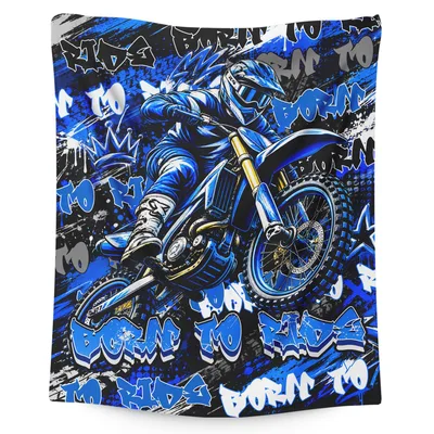 Born to Ride Dirt Blanket: Motocross Art for Riders