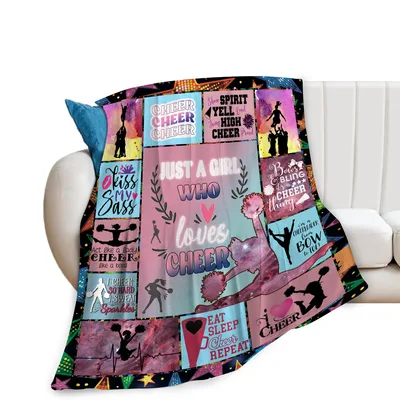 Cheerleader Quotes Patchwork Blanket Celebrating Spirit and Sass