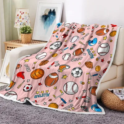 Sports Balls and Equipment Blanket: Champ Allstar Sports Pattern