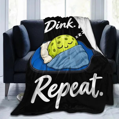 Dink Repeat Sleepy Pickleball Blanket for Court Enthusiasts