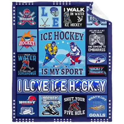 I Love Ice Hockey Blanket: Patches of Skating and Slang