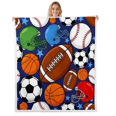 Sports Balls Pattern Blanket No. 2 for Multi-Sport Enthusiasts