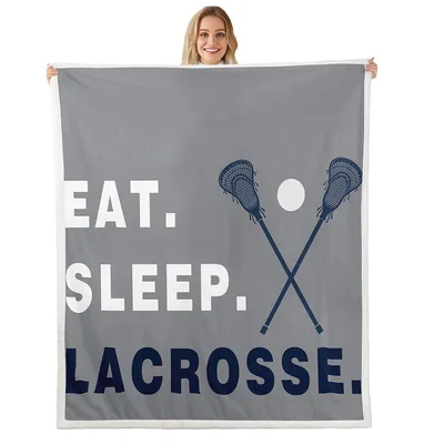 Eat Sleep Lacrosse Blanket: Crossed Sticks Design