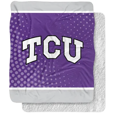 Bold Block Letter Logo Blanket: TCU Collegiate Design with Purple Dots