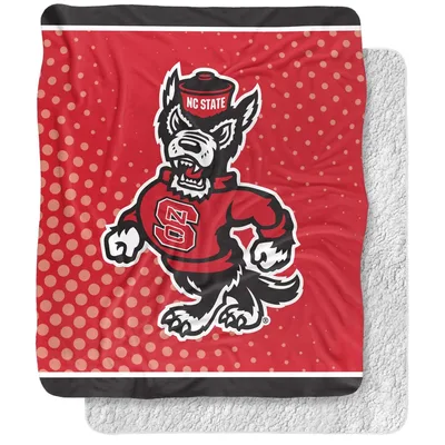 Wolf Mascot Logo Design Blanket: NC State Red and Black Team Spirit