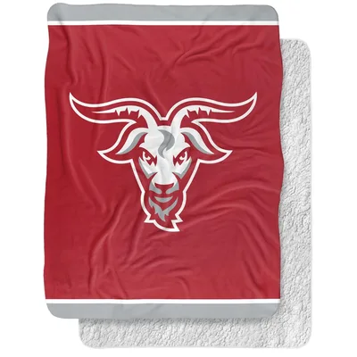 Longhorn Mascot Logo Design Blanket: Bold Red Horned Head Art