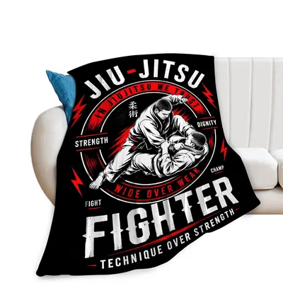 Jiu Jitsu Fighter Technique Blanket - Technique Over Strength Design