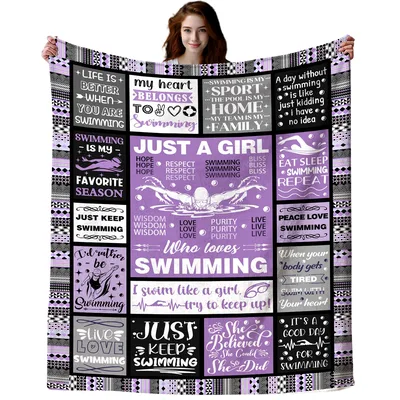 Just a Girl Who Loves Swimming Blanket: Swim Team Quotes