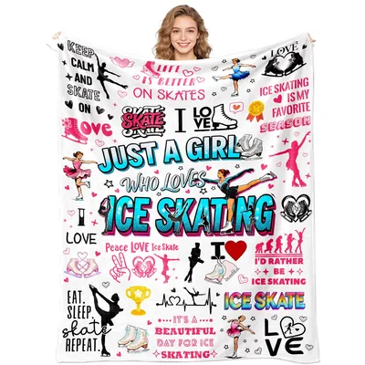 Just a Girl Who Loves Ice Blanket for Skaters