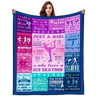Just a Girl Who Loves Ice Skating Blanket for Figure Skaters