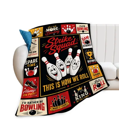 Bowling Strike Squad Pins Blanket for Lane Lovers