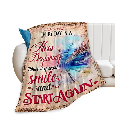 Every Day Blanket: New Beginning Inspirational Train Design