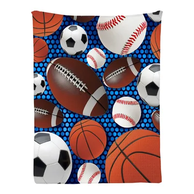 Sports Balls Pattern Blanket for Athletes and Fans