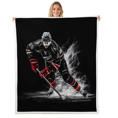 Ice Hockey Player Blanket: Dynamic Skater Art for Fans