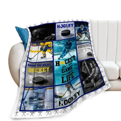 Hockey Life Collage Blanket: Born to Play Hockey Throw