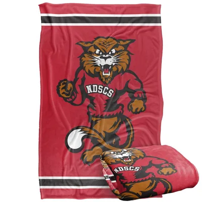 Red Wildcat Mascot Logo Blanket: NDSCS Team Spirit Design