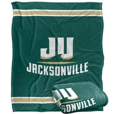 Green Logo Striped Design Blanket: Jacksonville JU Sports Throw