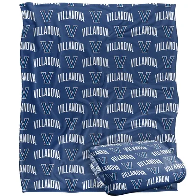 Team V Logo Pattern Blanket: Villanova Navy Blue Design