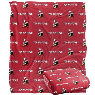 Repeat Logo Pattern Red Blanket Youngstown State Pigeon Design