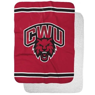 Wildcat Mascot Logo Blanket: CWU Red Team Spirit Design