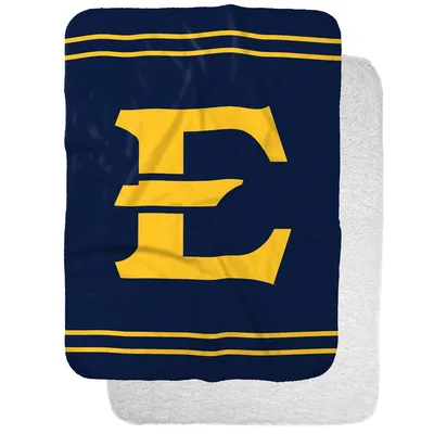 Gold Letter on Navy Blanket: Collegiate E Design with Stripes