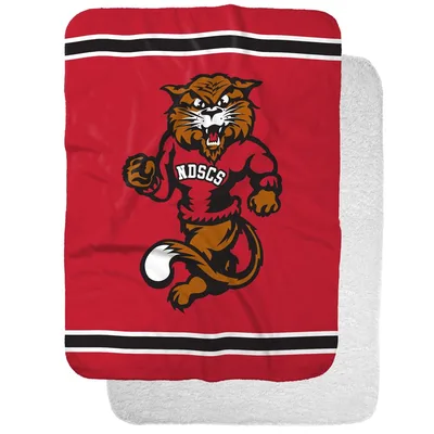 Cartoon Wildcat Mascot Blanket: NDSCS Red Team Spirit Design