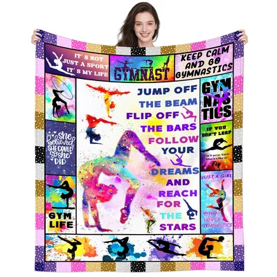 Gymnastics Dreams Reach Blanket: A Vibrant Collage for Gymnast Lovers