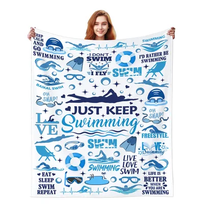 Just Keep Swimming Swimmer Blanket for Poolside Huggers