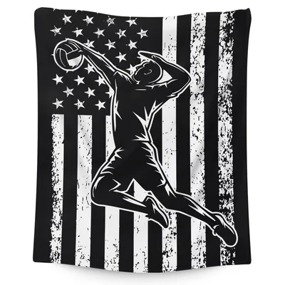 American Flag Volleyball Spike Blanket: Patriotic Sports Design