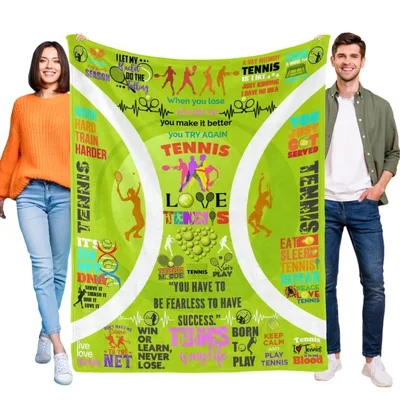 Tennis Words Collage Blanket: A Vibrant Court of Phrases for Players