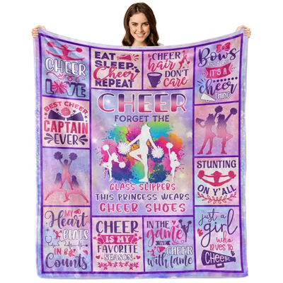 Cheer Quotes Cheerleader Typography Blanket
