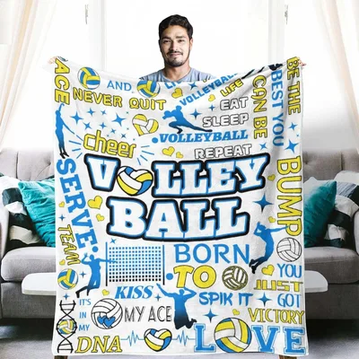 Volleyball Word Art Design Blanket for Players and Coaches