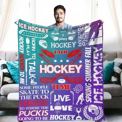 Ice Hockey Word Art Blanket for Players Who Live and Love the Game