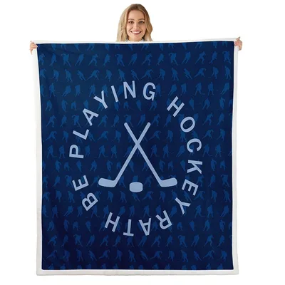 Crossed Hockey Sticks Design Blanket for Players and Fans