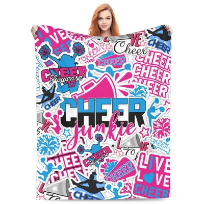 Cheer Junkie Pattern Blanket: Sticker Art for Cheer Enthusiasts