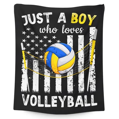 Just a Boy Who Loves Volleyball Blanket - Sporty Design for Players