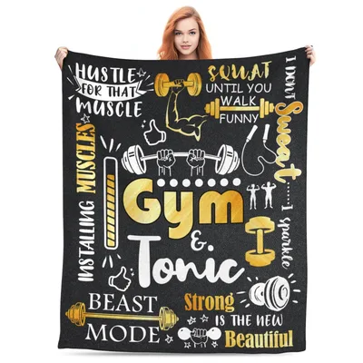 Gym and Tonic Workout Blanket: Gym & Tonic Design for Fitness Lovers