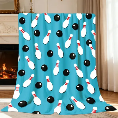 Bowling Pins and Balls Pattern Blanket for Amusement